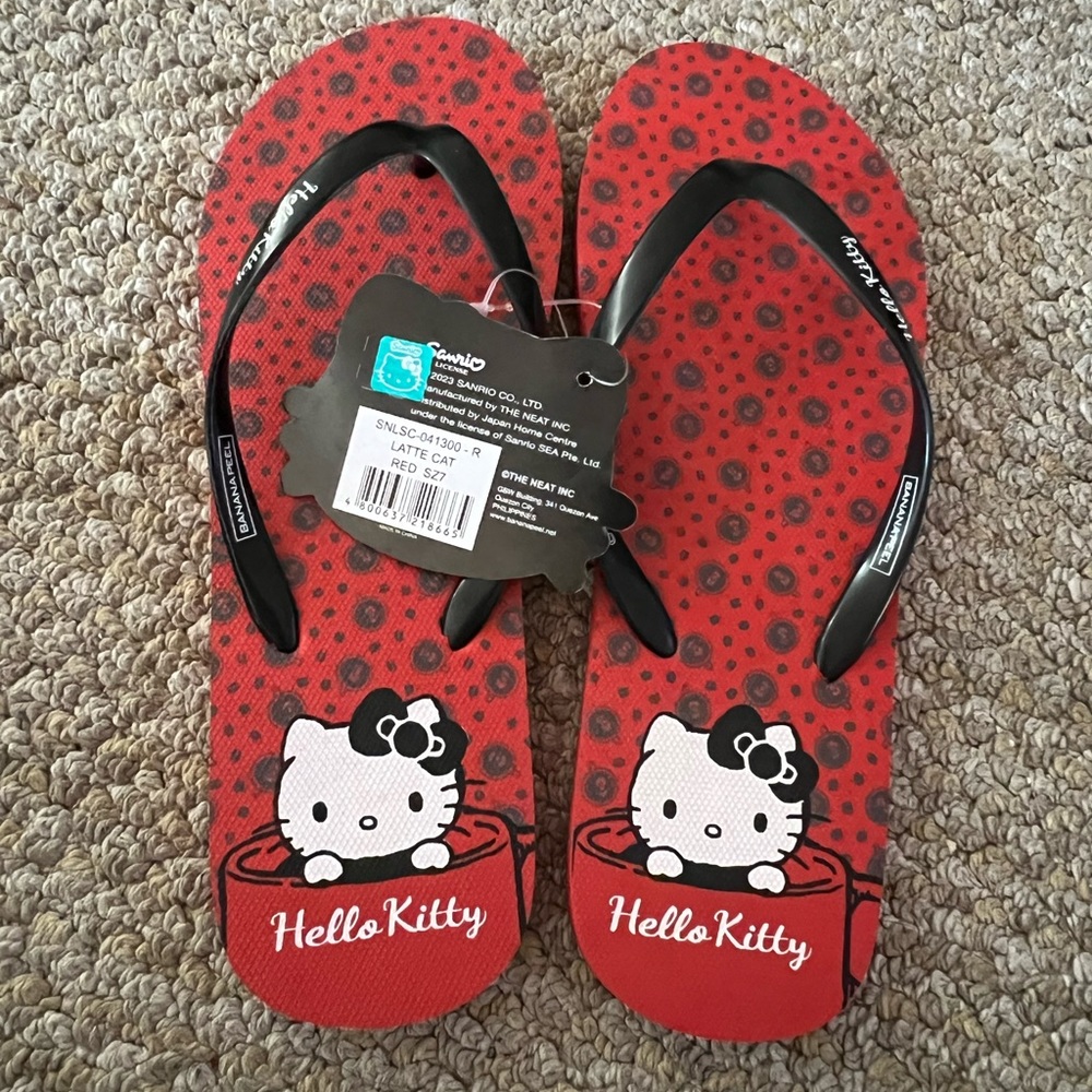 Hello kitty flip flop size 7
